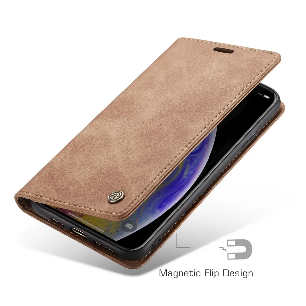 Чехол-книжка CaseMe с магнитной подставкой и отделением для карт iPhone 5S SE 6 6s 7 8 Plus