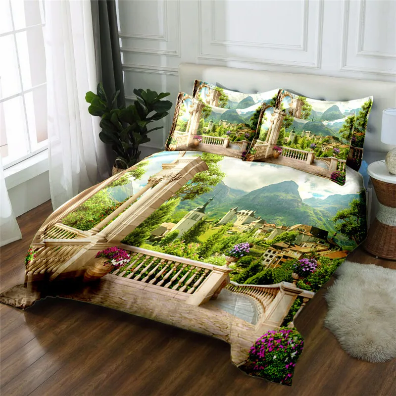 Комплект постельного белья из полиэстера с 3D принтом|sheet set|duvet cover setbedding set |