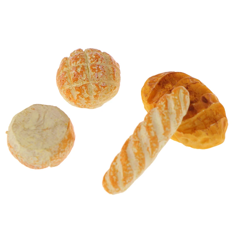 

1/12 Dollhouse Miniature Simulation Bread Dollhouse Miniature Food Breakfast Snack Dessert Kitchen Toys 4Pcs
