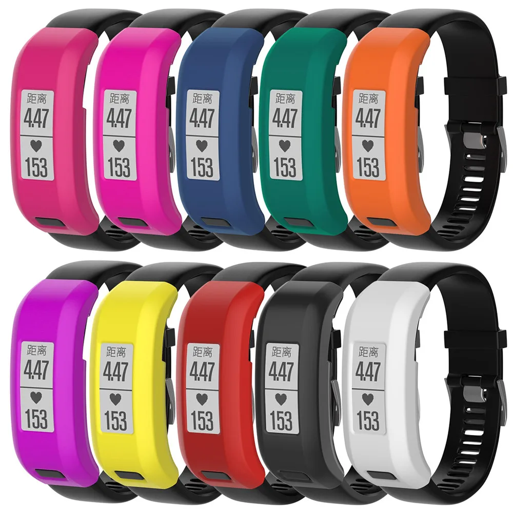 Силиконовый защитный чехол для Garmin vivosmart HR + защитная рамка фитнес трекер 10 цветов