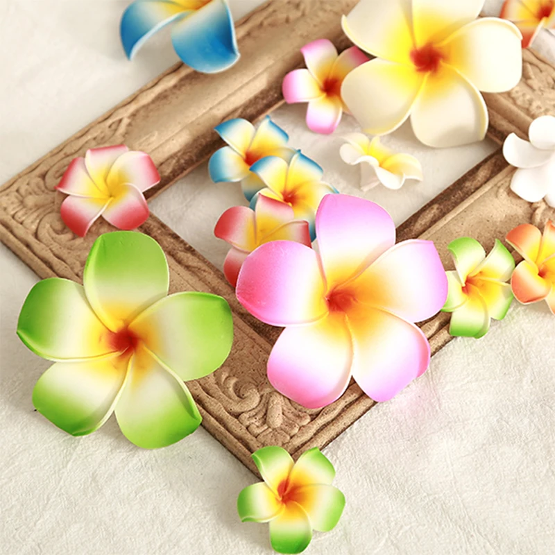 

10PCs 4/9cm Foam Hawaii Aritificial Flowers For Wedding Party Decoration Plumeria Flowers DIY Scrapbook Fake Flower Home Decor