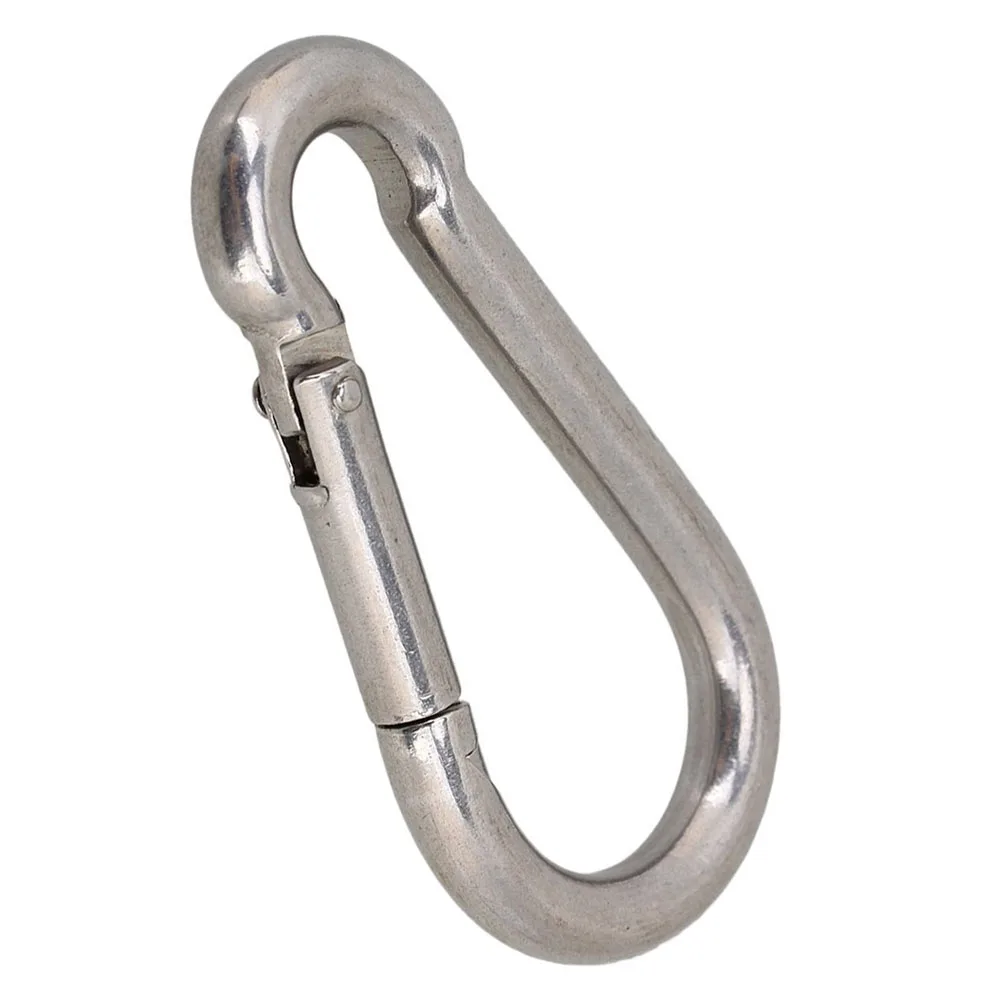 

Multifunctional 304 Stainless Steel Spring Loaded Gate Snap Carabiner Quick Link Lock Ring Hook M10x100mm 1pcs