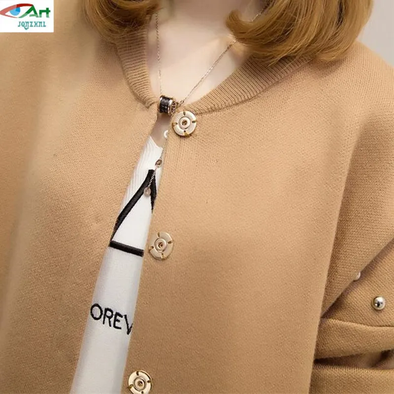 Новинка весна-осень 2019 свитер средней длины с бисером пальто Дамский кардиган