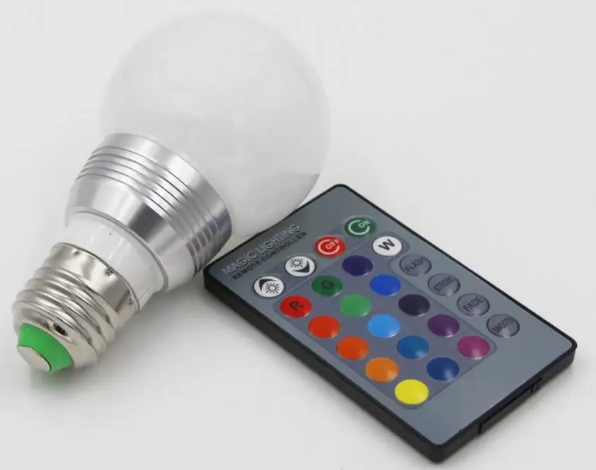 E27 AC85-265V RGB светодиодный светильник 3 Вт E27 E14 GU10 светодиодный 16 цветов сменная лампа несколько цветов с пультом дистанционного управления светодиодный светильник - Испускаемый цвет: E27