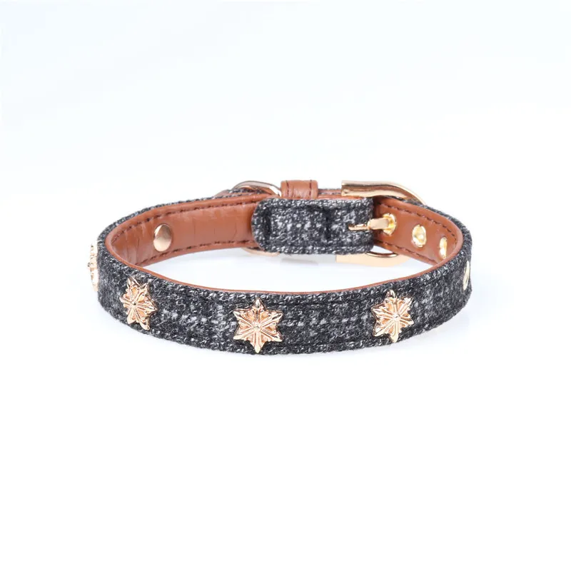 Ошейники для собак со снежинками из искусственной кожи прочные ошейники