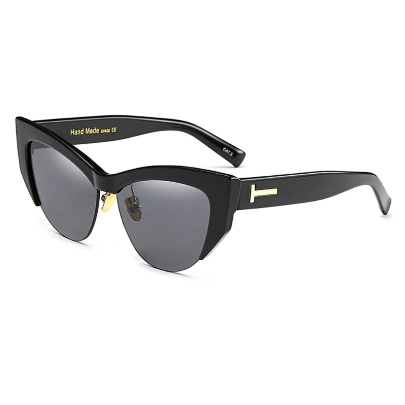 Модные Цветной объектив Винтаж Треугольники полукадра Sunglasseses для Для мужчин