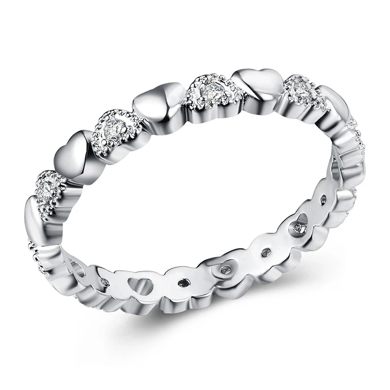 Модное свадебное кольцо с кристаллами для женщин бесконечность Любовь цветок - Фото №1