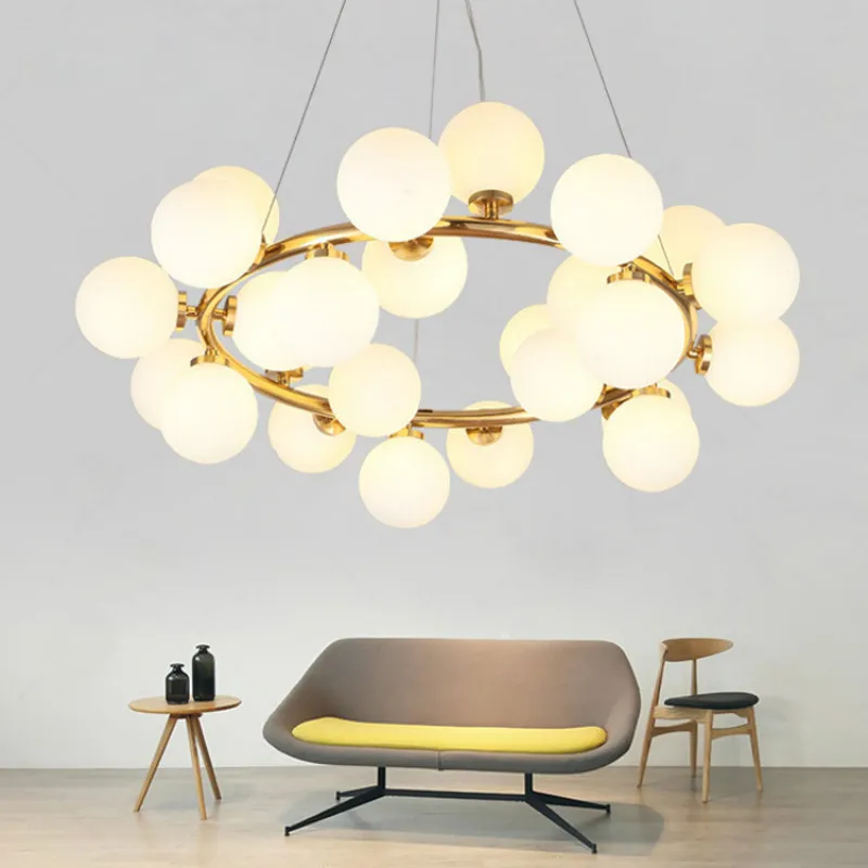 

Modern Vintage Molecular Pendant Lights LED Luxury Golden Glass Hanging Lamps For Livingroom Restaurant Bar Indoor Decorative