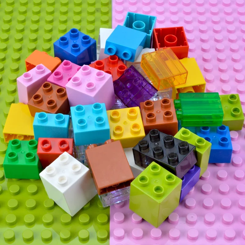 Совместимые с duplo SMONEO большие кирпичи 40 шт./лот 2x2 точки частицы базовые плиты