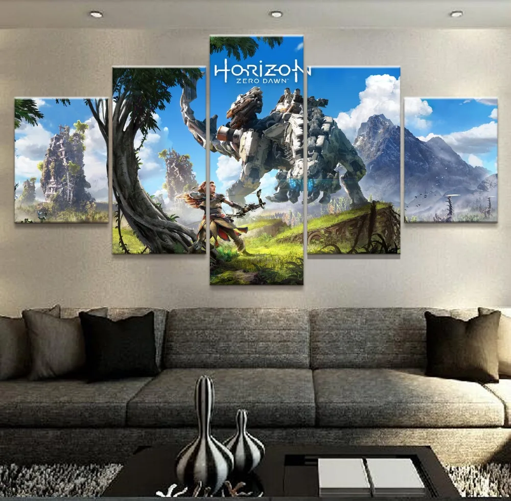 5 шт. холст Картины Horizon Zero Dawn игра печати плакатов фотографии домашний декор