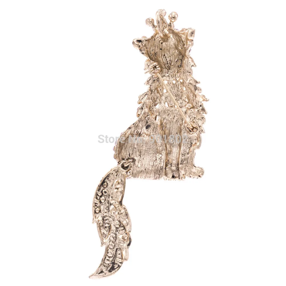 Винтажный стиль со стразами кристаллы броши в виде животных брошь с кошкой