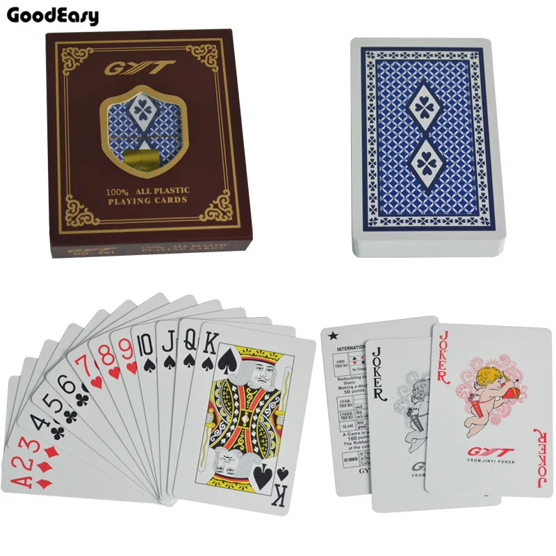 901-blue Покерный набор карты для покера GYT пластиковая игральная карта Texas Hold'em покер коробка для игральных карт черный Джек настольная игра Водонепроницаемый Высокое качество - Цвет: 901-blue