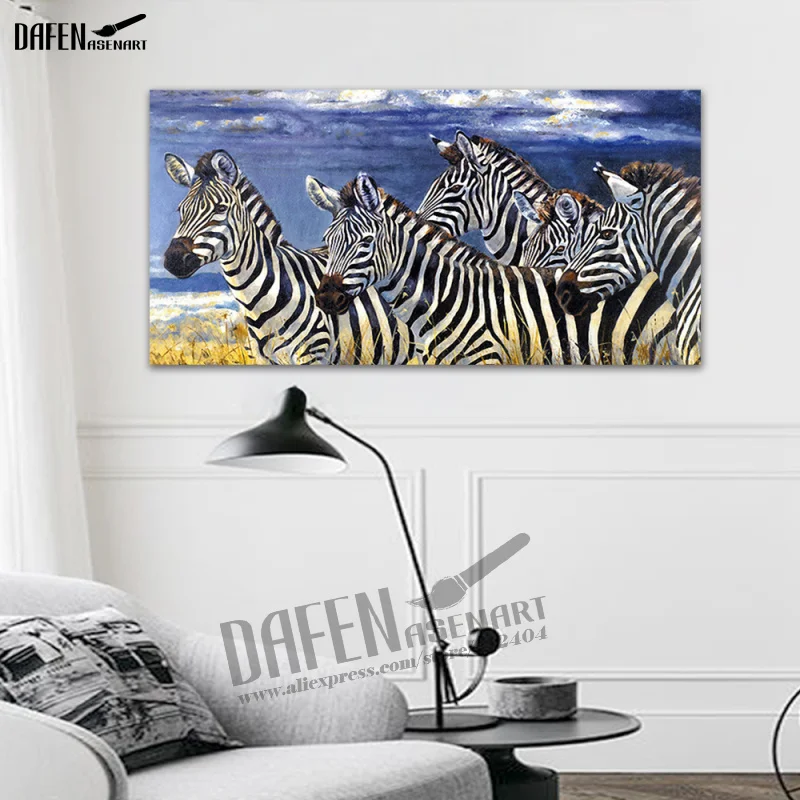 Картины с надписью Happy Zebra 100% ручная роспись животным картины маслом Смешные