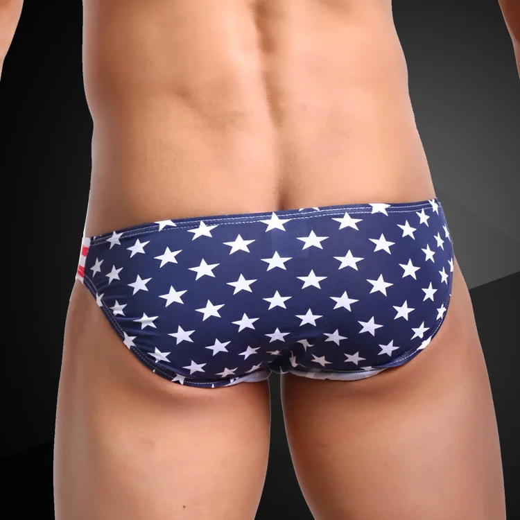 

Sexy Gay Underwear Men Briefs Shorts Man Flag Printed Cotton Low-waist Briefs Male Underpants Calzoncillos Cueca S-XL