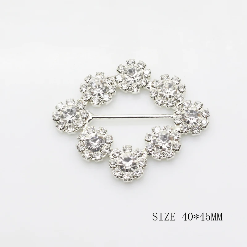ZMASEY 5Pcs/Lot 40*45mm Silver Metal Buckle Slider for Wedding Invitation Decoration Holiday Party Handwork Buckles Accessories | Дом и сад
