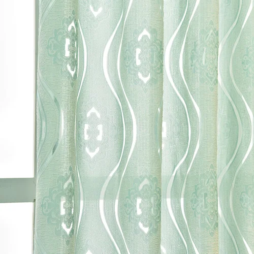 Green NAPEARL, 1 шт., Современные жаккардовые занавески, украшение для дома, занавески для гостиной, оконные шторы, драпированная панель, готовые дешевые занавески - Цвет: Green