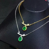 shilovem 925 sterling silver real natural emerald pendants classic fine jewelry women wedding wholesale new gift dlp050701agml