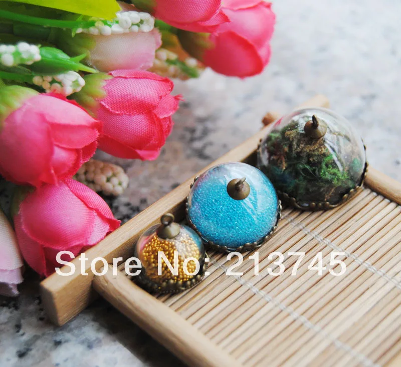 

Бесплатная Доставка! Хороший 50 компл./лот бронзовая 25/20/15 мм полустеклянный Глобус & основание короны & крышка набор стеклянная подвеска из с...