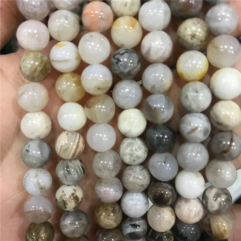 Круглые бусины из натурального камня бамбуковый лист карнелианский Агат белый