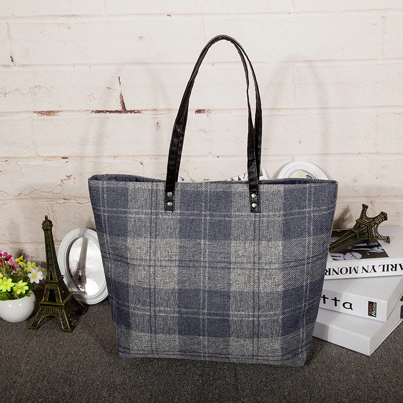 Льняная женская сумка тоут большая на плечо для путешествий пляжа девушек