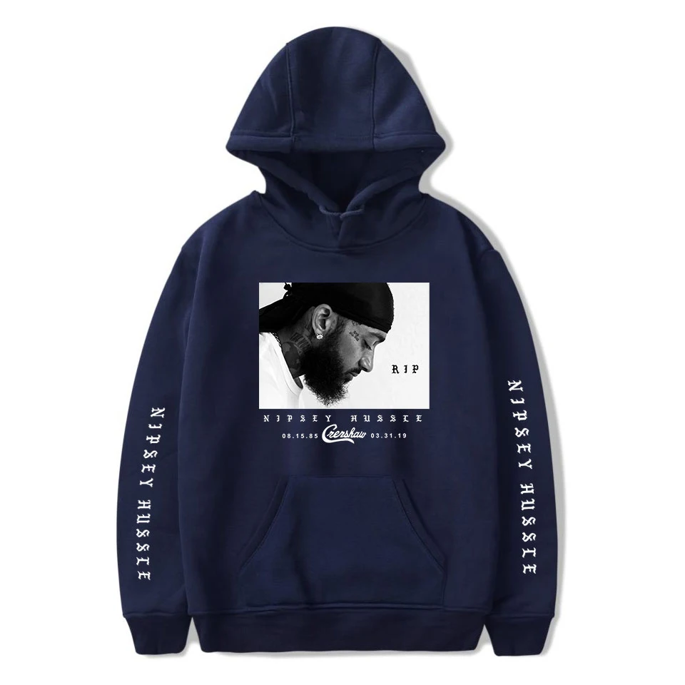 Navy NIPSEY HUSSLE, новинка, худи Rap Harajuku, для мальчиков/девочек, толстовки, теплые, популярные, для мужчин/женщин, хлопковые толстовки, весна-осень, хип-хоп, уличная одежда - Цвет: Navy