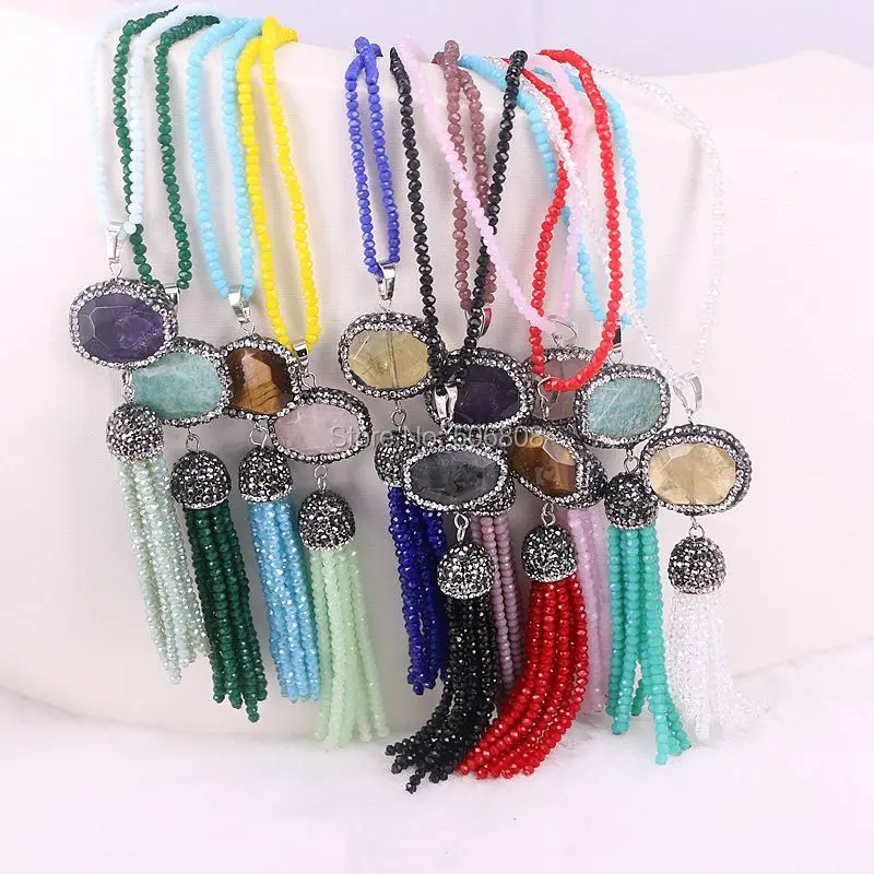 Ожерелье с подвеской в стиле бохо 5 нитей Новое поступление украшенное стразами и