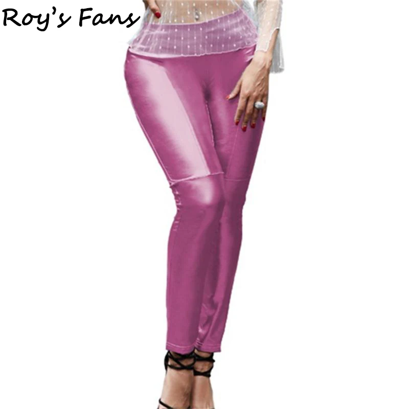 Roy's Fans New Color Women PU Leather Pants Sexy Elastic Waist Silm Female Autumn Winter Skinny Trousers Leggings | Женская одежда