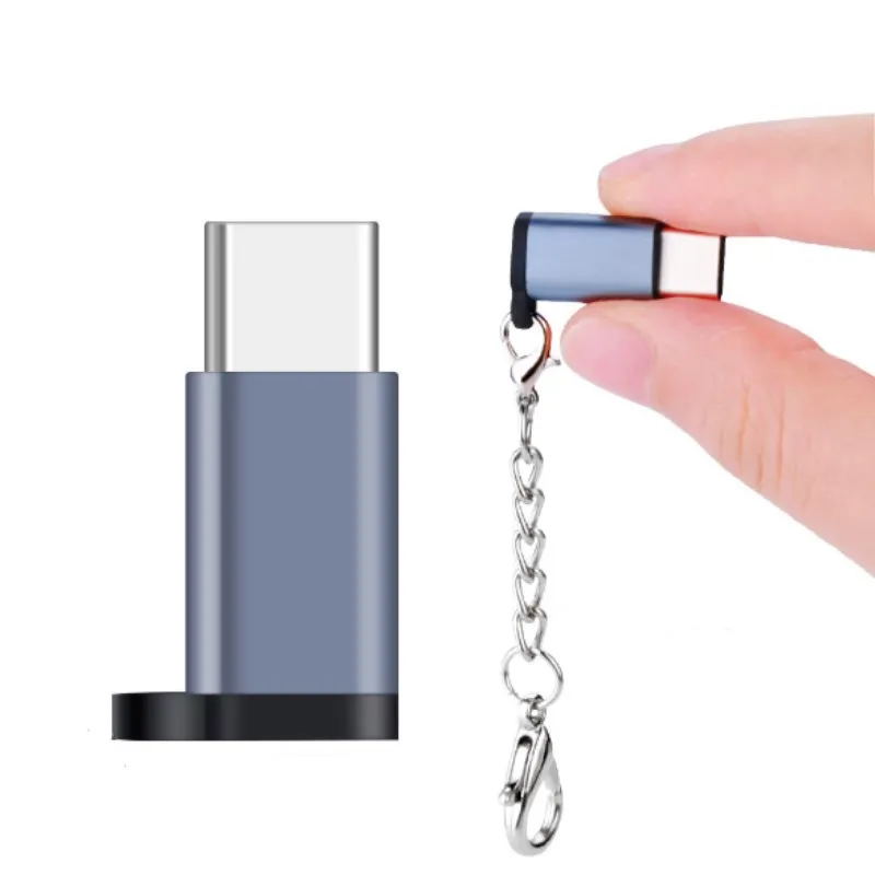 2 шт. OTG Micro USB к Type C адаптер с брелоком для Samsung Galaxy S9 S8 A8 Plus Note 8 Xiaomi 6|Кабели передачи