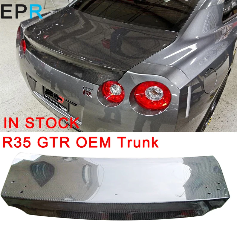 GTR R35 OEM стиль Багажник из углеродного волокна для Nissan глянцевое волокно гоночный
