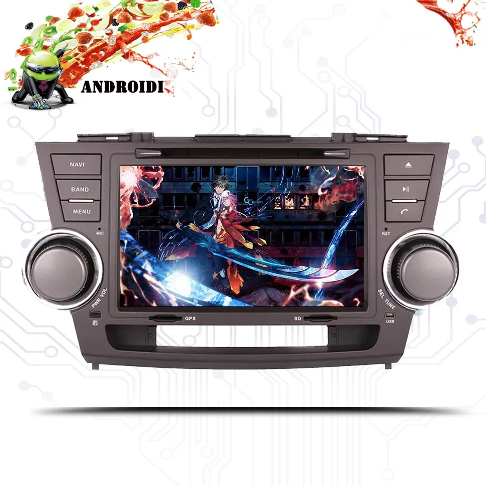 Восьмиядерный 8 &quotAndroid 10.0Car Radio GPS DVD Navi для Toyota HIGHLANDER 09 2010 2011 2012 2013 с навигацией Авто