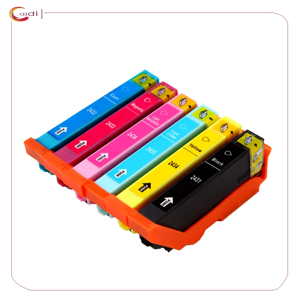 Совместимый картридж с чернилами 6 цветов T2431 T2432 T2433 T2434 T2435 T2436|ink cartridge for epson|cartridge