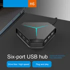 USB-концентратор USB 2,0, 6 портов, USB Высокоскоростной разветвитель, устройство для чтения карт SD TF с интерфейсом микрофона eaphone для ПК, компьютерные аксессуары