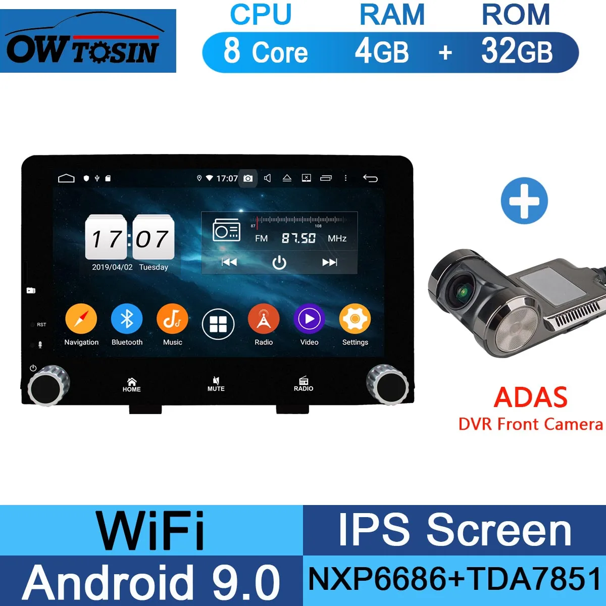 " ips 8 ядерный 4G+ 64G Android 9,0 автомобильный dvd-плеер для KIA RIO радио gps Навигация стерео Мультимедиа попугай BT CarPlay - Цвет: 32G Adas Camera