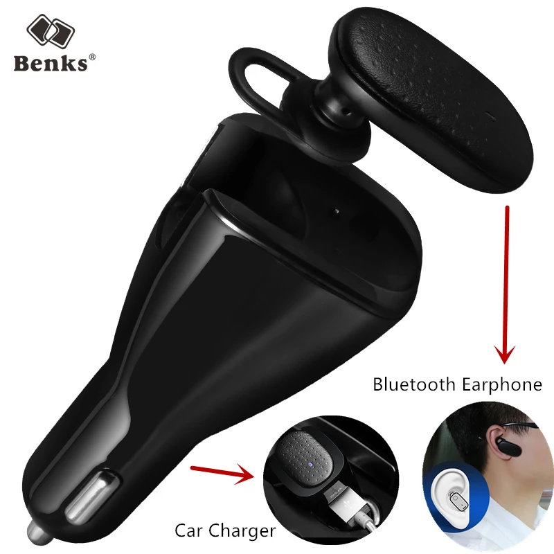 Benks 2 в 1 Автомобильное зарядное устройство двойной USB с 4 беспроводные Bluetooth