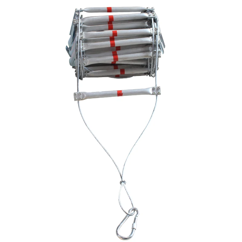 5M Fire Escape Ladder Folding Steel Wire Rope Ladders Aluminum Alloy Emergency Survival Self Rescue Safety Antiskid Tools