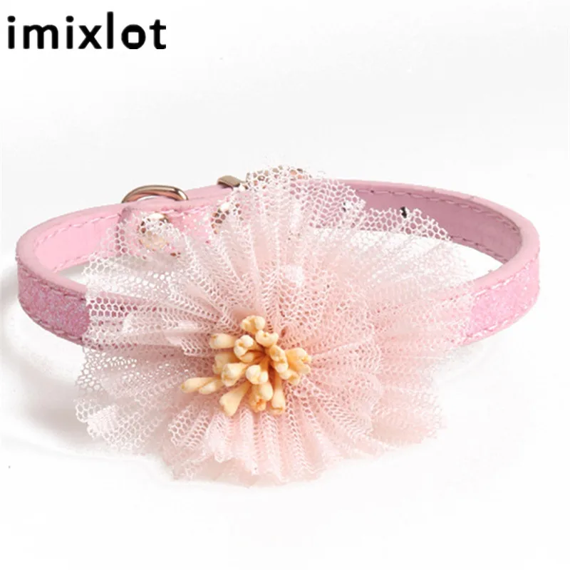 Ошейник для собак Imixlot с мягкими кружевными цветами воротники ожерелья маленькой