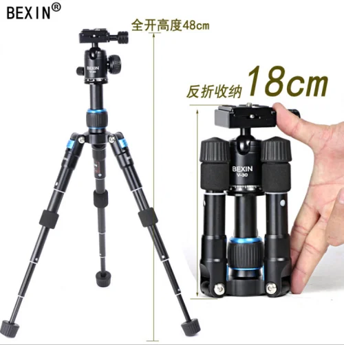 

Portable Lightweight Aluminum Camera Tripod Compact Flexible Foldable Desktop Mini Tripod with Ball Head For DSLR Camera