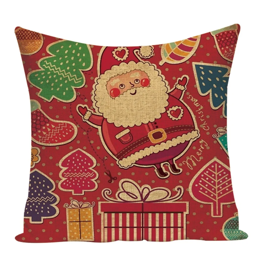 Christmas Holiday Santa Cushion Set 45X45cm Happy Birthday Deer Pillowcase Children's Gift Bedroom Sofa Decoration Supplies | Дом и сад