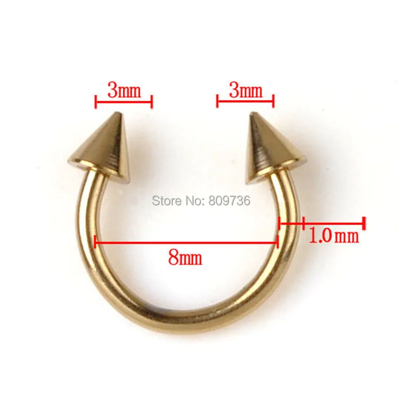 50pcs Lots U Shape Labret Lip Tongue Rings Piercing Gold Titanium Pierce fake nose rings Unisex Fashion Body Jewelry | Украшения и