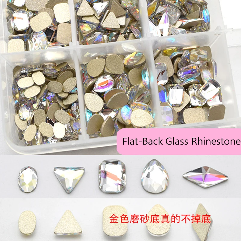 

10pcs/Lot Crystals TEARDROP Oval Shape Crystal AB Flat Back Fancy Stone Chameleon Rhinestone Gems For Nail Art Strass (1959)