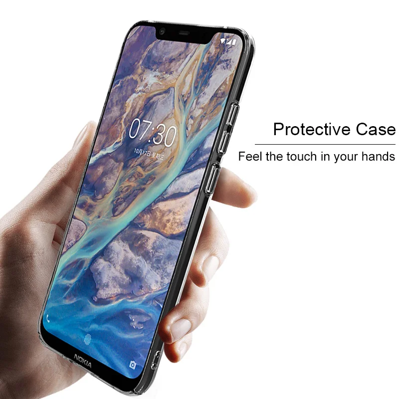 IMAK Crystal Case II Ultra Thin Transparent Durable PC Hard For Nokia 8.1 Back Cover for Nokia8.1 X7 6.18&quot Clear |