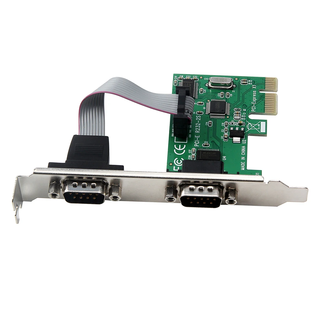 2 порта RS232 последовательный порт для PCI E Express Riser Card конвертер адаптер