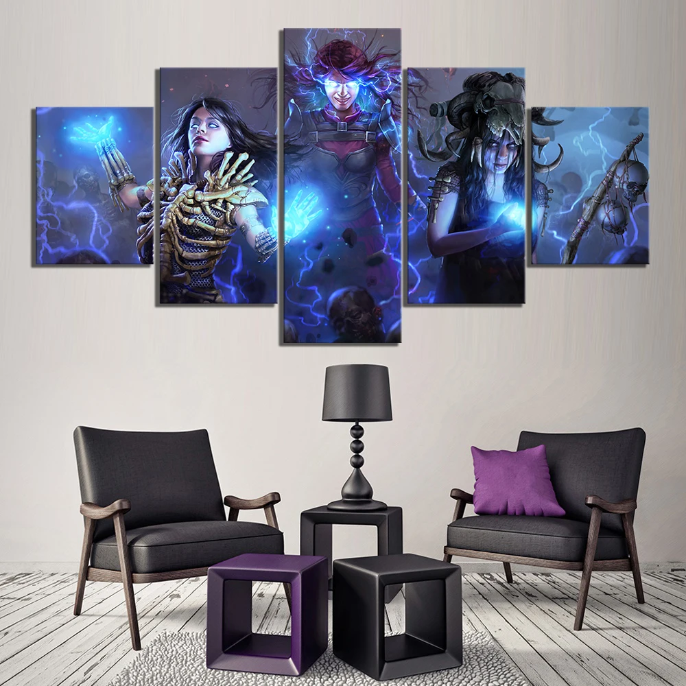 Wall Art украшение дома модульный плакат 5 шт. путь по ссылке игра фантазия Холст