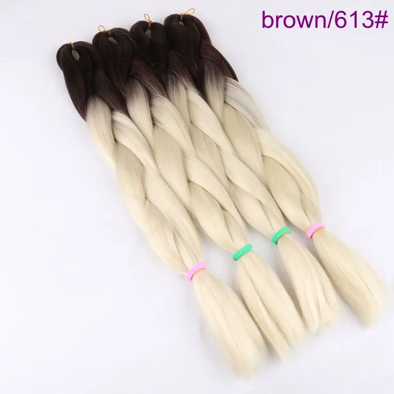 Desire for hair 10 упаковок в партии 24 дюймов 100 г термостойкие синтетические ombre jumbo плетение коробка волос красный оранжевый розовый зеленый - Цвет: T27/30/4