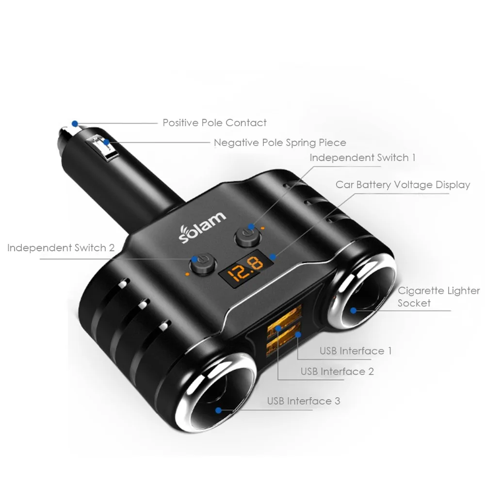 12 V-24 V Автомобильный USB Зарядное устройство розетка для автомобильного прикуривателя сплиттер адаптер зарядного устройства с двойным USB для быстрой зарядки 3.1A 120W
