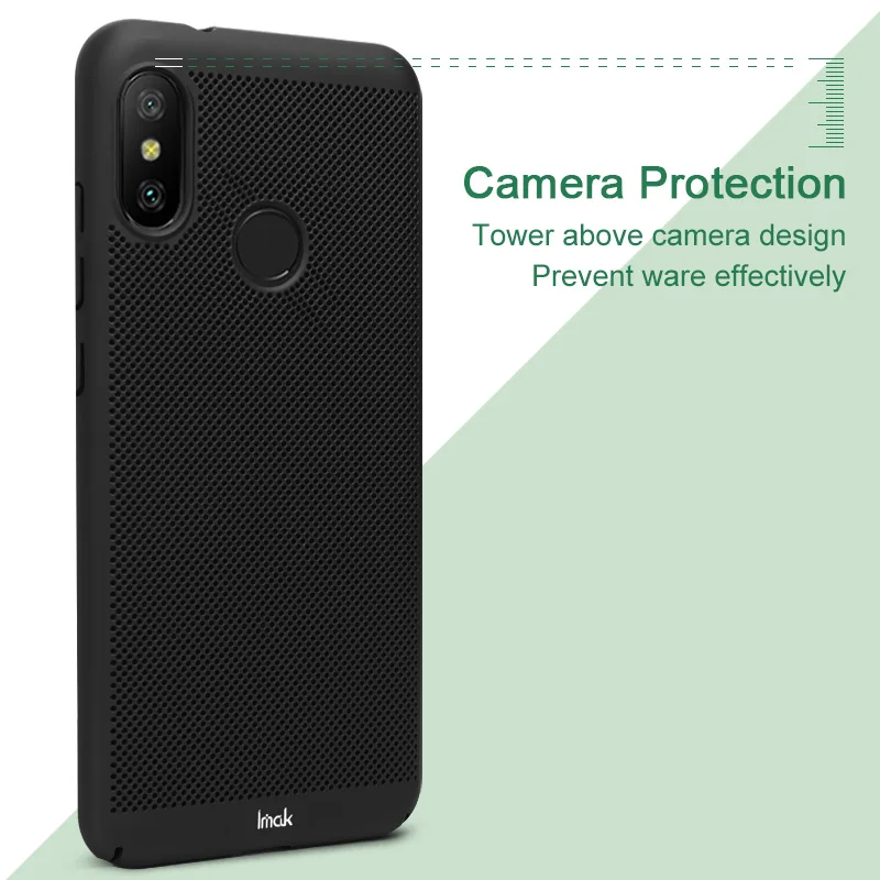 Жесткий чехол IMAK Jazz для Xiaomi mi A2 Lite Red 6 Pro с сетчатым дизайном дышащий из