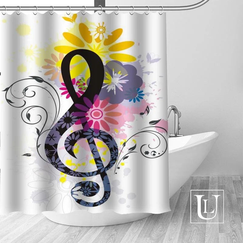 

Music Notes Shower Curtains Custom Design Creative Shower Curtain Bathroom Waterproof Polyester Fabric