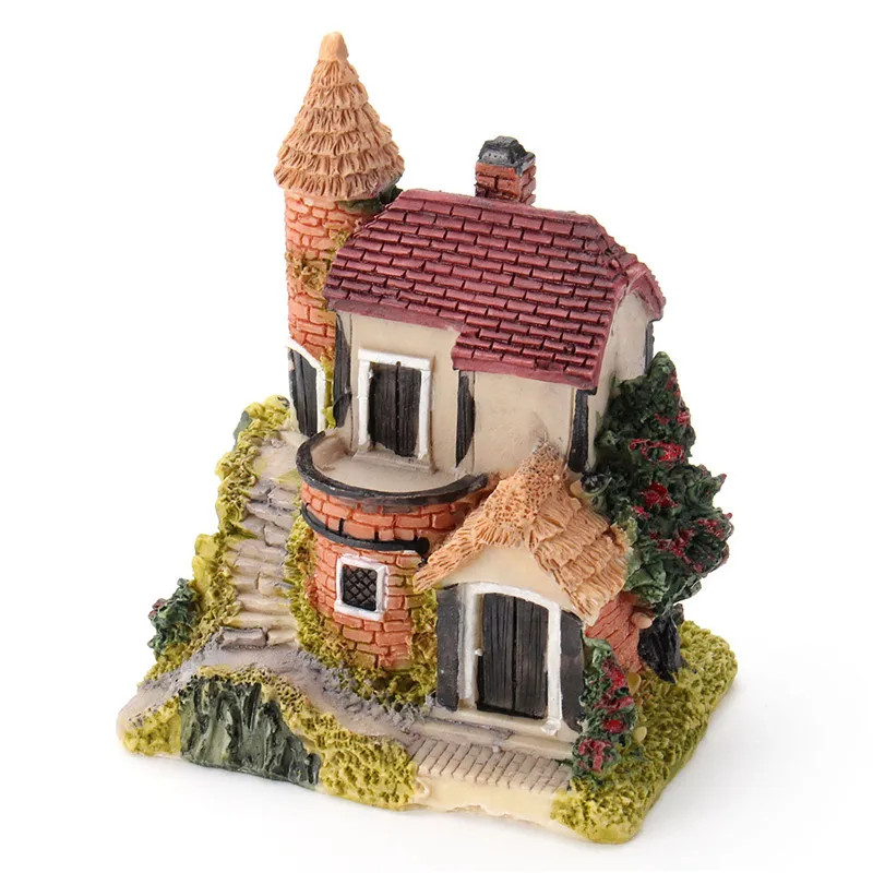 Мини замок Кукольный Домик DIY Сказочный Сад Микро пейзаж Смола игрушки подарок