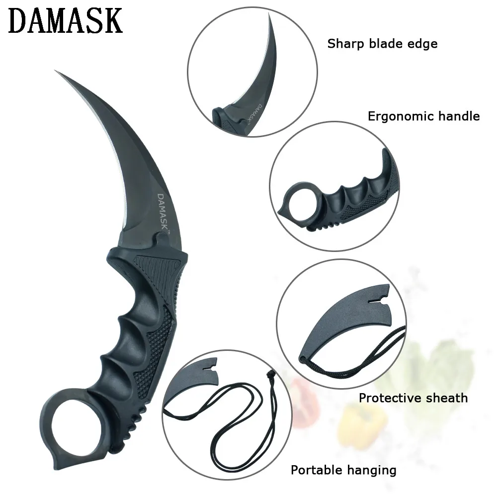 DAMASK Новое поступление CSGO Karambit практичные уличные ножи счетчик ударные для