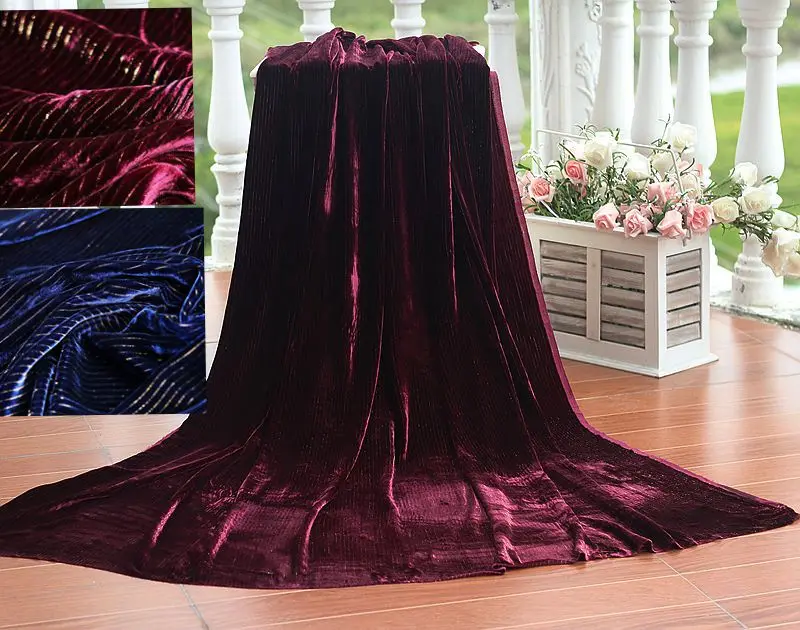 Бархатная Золотая кружевная ткань для шитья вискоза/шелковая бархатная платья